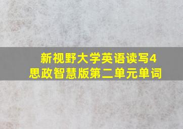 新视野大学英语读写4思政智慧版第二单元单词