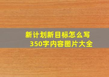 新计划新目标怎么写350字内容图片大全