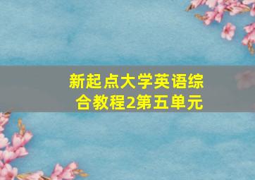 新起点大学英语综合教程2第五单元