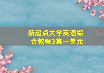 新起点大学英语综合教程3第一单元