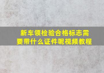 新车领检验合格标志需要带什么证件呢视频教程