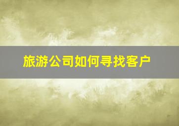 旅游公司如何寻找客户