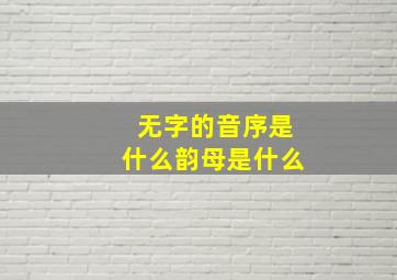 无字的音序是什么韵母是什么