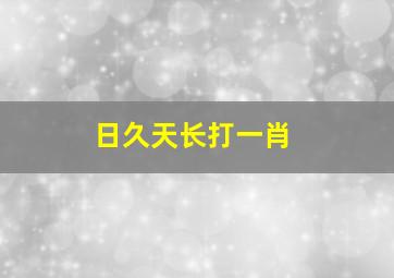 日久天长打一肖