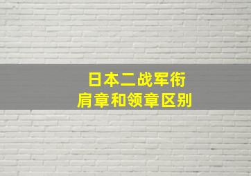 日本二战军衔肩章和领章区别