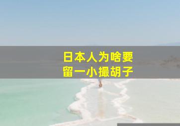 日本人为啥要留一小撮胡子