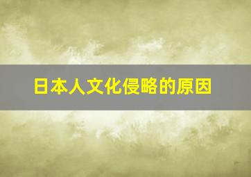 日本人文化侵略的原因