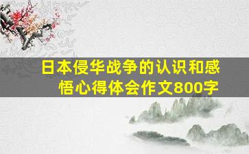 日本侵华战争的认识和感悟心得体会作文800字