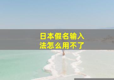 日本假名输入法怎么用不了