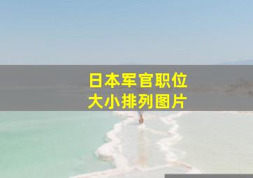 日本军官职位大小排列图片