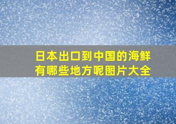 日本出口到中国的海鲜有哪些地方呢图片大全