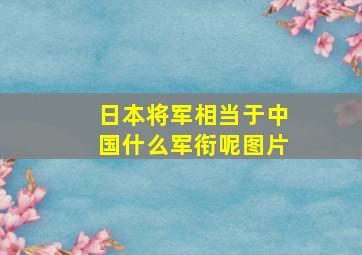 日本将军相当于中国什么军衔呢图片