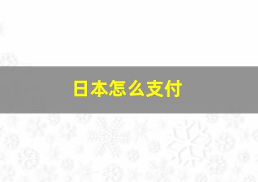 日本怎么支付