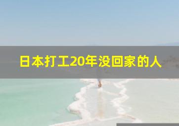 日本打工20年没回家的人