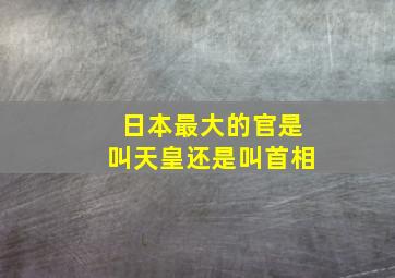 日本最大的官是叫天皇还是叫首相