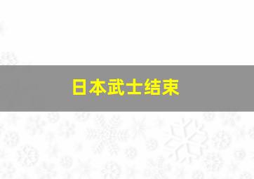 日本武士结束