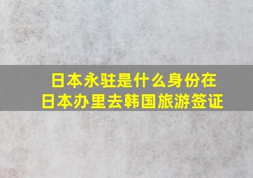 日本永驻是什么身份在日本办里去韩国旅游签证