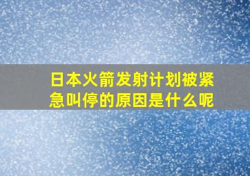 日本火箭发射计划被紧急叫停的原因是什么呢