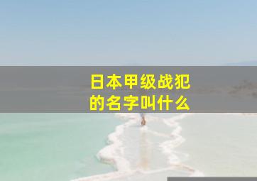 日本甲级战犯的名字叫什么