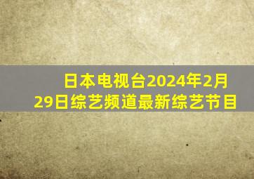 日本电视台2024年2月29日综艺频道最新综艺节目