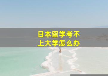 日本留学考不上大学怎么办