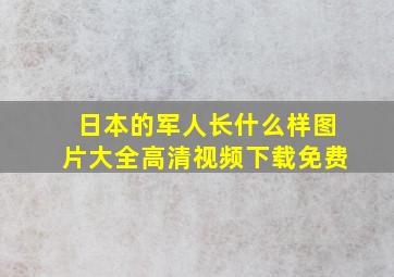 日本的军人长什么样图片大全高清视频下载免费