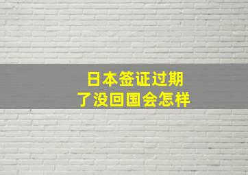 日本签证过期了没回国会怎样