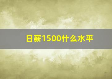 日薪1500什么水平