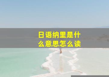 日语纳里是什么意思怎么读