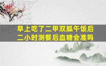 早上吃了二甲双胍午饭后二小时测餐后血糖会准吗