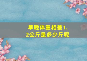 早晚体重相差1.2公斤是多少斤呢