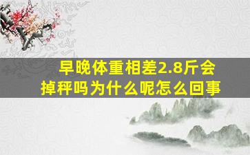 早晚体重相差2.8斤会掉秤吗为什么呢怎么回事