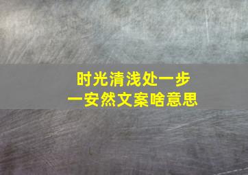 时光清浅处一步一安然文案啥意思