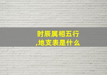 时辰属相五行,地支表是什么