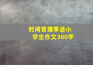 时间管理事迹小学生作文300字