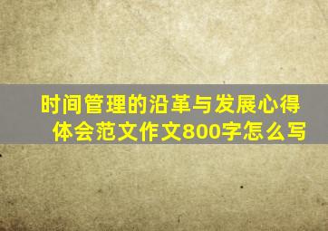 时间管理的沿革与发展心得体会范文作文800字怎么写