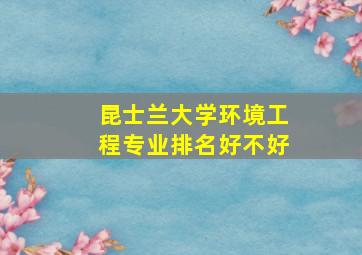 昆士兰大学环境工程专业排名好不好