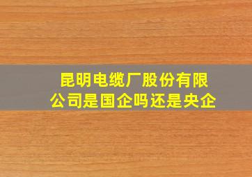 昆明电缆厂股份有限公司是国企吗还是央企