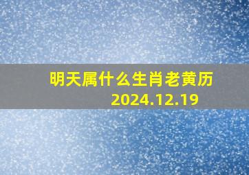 明天属什么生肖老黄历2024.12.19