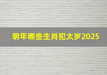 明年哪些生肖犯太岁2025