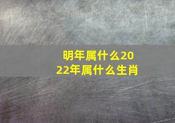 明年属什么2022年属什么生肖