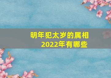 明年犯太岁的属相2022年有哪些