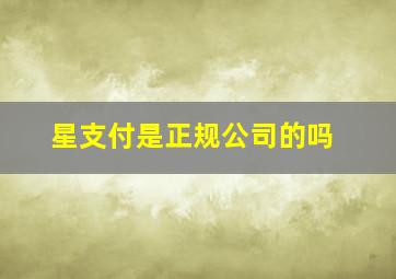 星支付是正规公司的吗