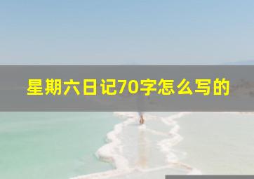 星期六日记70字怎么写的