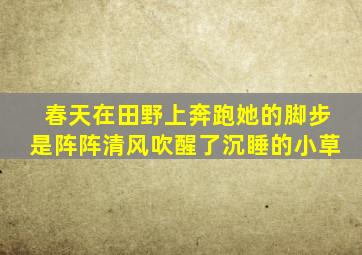 春天在田野上奔跑她的脚步是阵阵清风吹醒了沉睡的小草