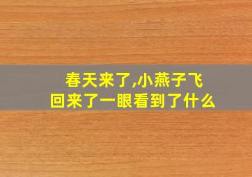 春天来了,小燕子飞回来了一眼看到了什么