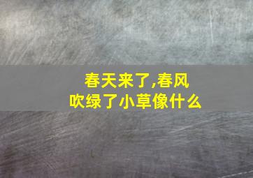 春天来了,春风吹绿了小草像什么