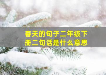 春天的句子二年级下册二句话是什么意思