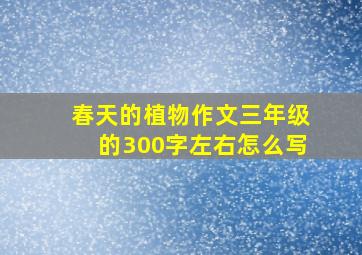 春天的植物作文三年级的300字左右怎么写