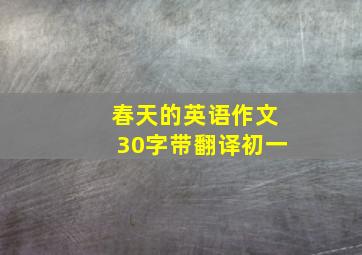 春天的英语作文30字带翻译初一